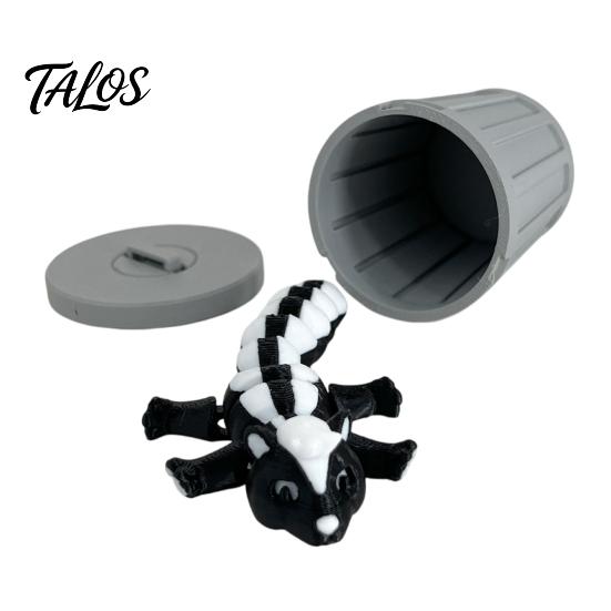 Fine Detail Animal Sculpture Ornament, 3D Printed Flexible Joints Movable Figures with Stacking Cylinders, Stackable Storage Cylinders Bendable