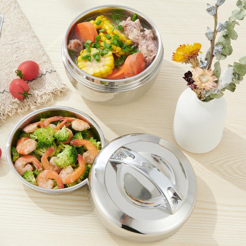 

Anti-scalding Thermal Lunch Box Double Layer Food Storage Container Portable Insulated Bowl Worker M