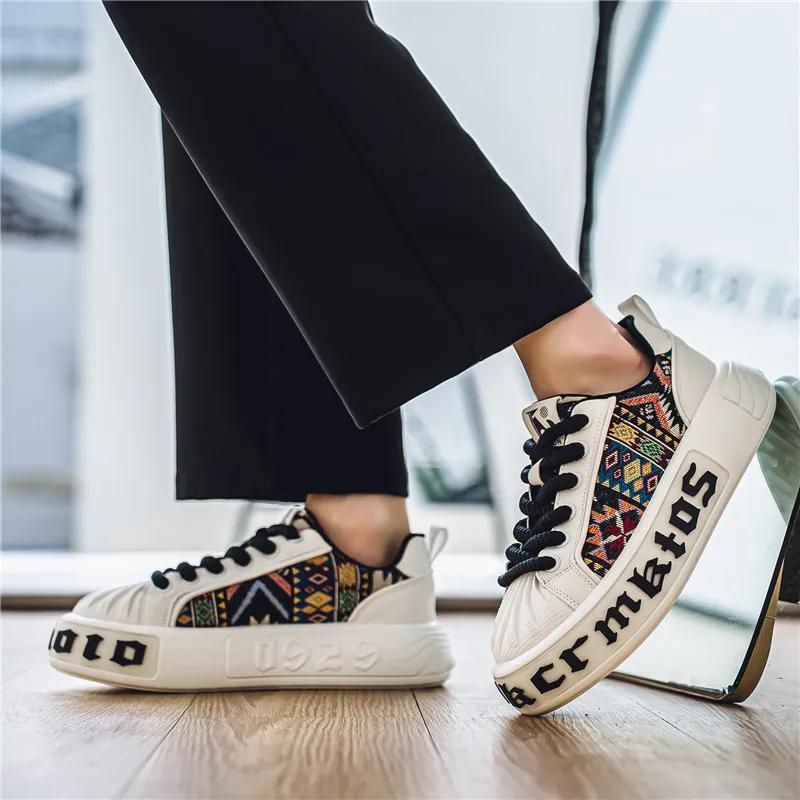 Fashion Brand Men's Shoes 2024 Summer Shoes Breathable Fashion Trend Shell Head Joker Trend Breathable Thick-soled Daddy Shoes