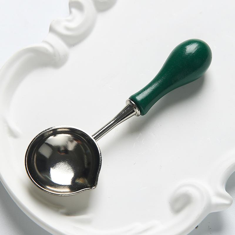Replacements Solid Wood Handles/Heating Stamp Wax Silver Spoon For Stamp Scrapbooking Stamps Wax Seals Tools And Accessories