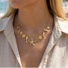Boho Seestern Seepferdchen Muschel Anhänger Schlüsselbein Halskette für Damen Schick Sonne Muschel Fisch Anhänger Kette Party Modeschmuck Geschenk