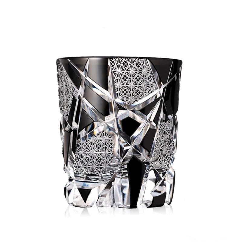 

Fine Carving Cool Black Flashing Lightning Edo Kiriko Crystal Ware Wine Glass Top Quality Whiskey Cup Beer Water Mug Dad S Gifts 250ml