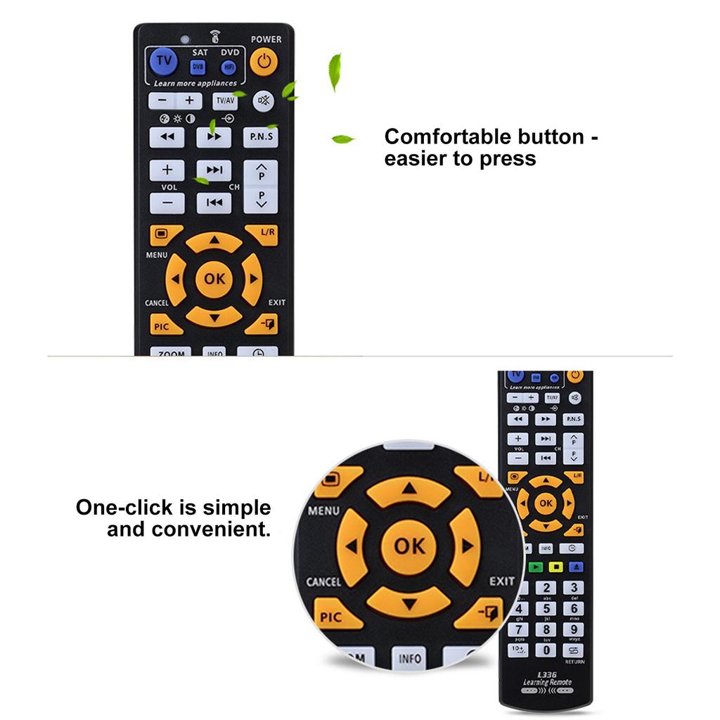 Ergonomic Design Universal Remote Control L336 With Intuitived Button Layout For Most Ages Simple Operation