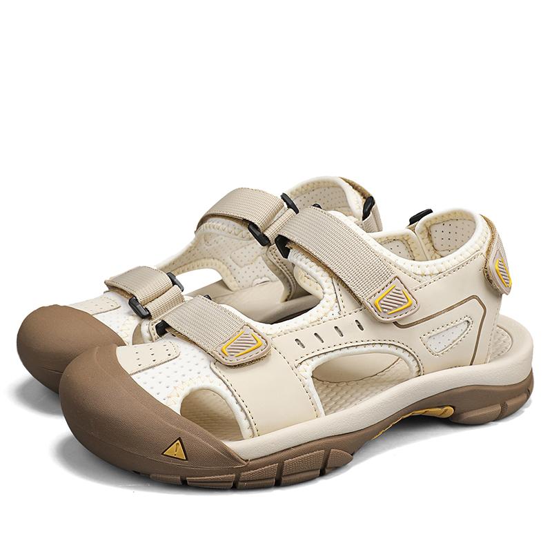 

Новые летние мужские сандалии Модные дизайнерские стили Досуг на открытом воздухе пляж и туристические прогулки Высококачественная дышащая обувь 46 бежевый