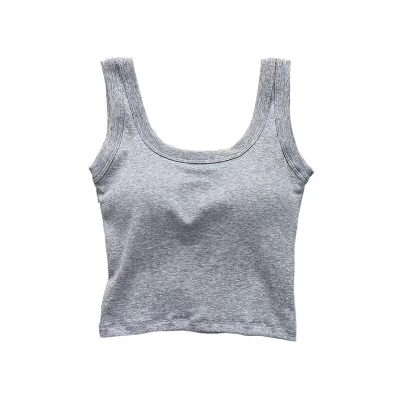 Candy Color Women’s Strappy Crop Tank Top with Padded Cup - Slim Fit