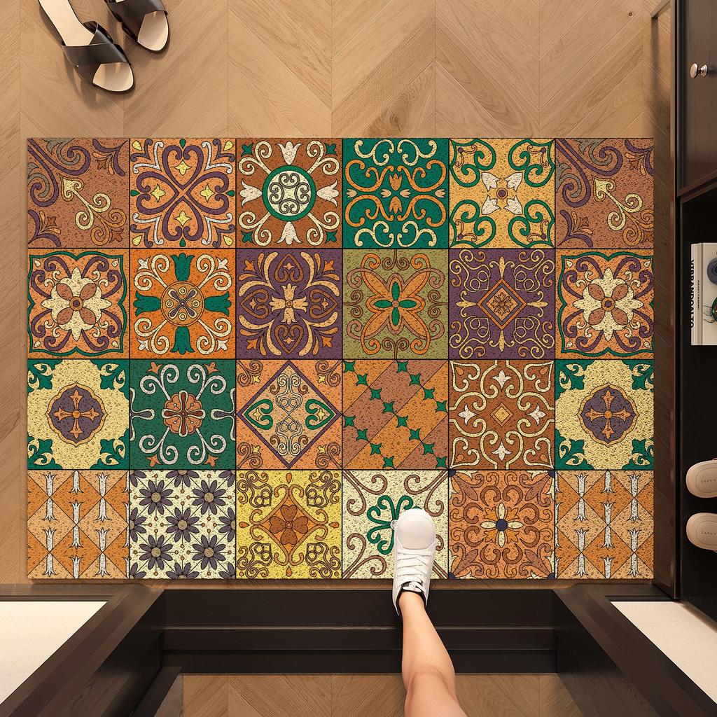 High-End American Style Entrance Door Mat - Silk Loop, Wear-Resistant, Non-Slip, Mud & Dust Removing