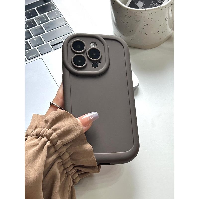Simple Solid Color Niche for Apple 14 Mobile Phone Case New for IPhone16promax Female 13 Puff 15/13