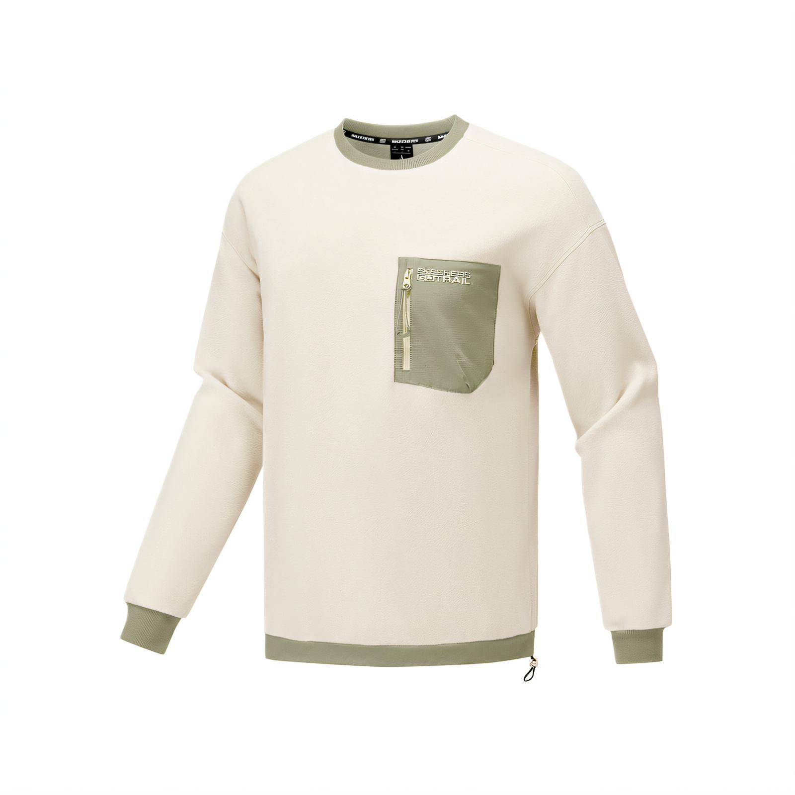 Skechers Outdoor Series Soft Skin-Friendly Comfortable Fashion Round Neck Sweatshirt Unisex Sweatshirt Eggshell P325U019-00V7 XS