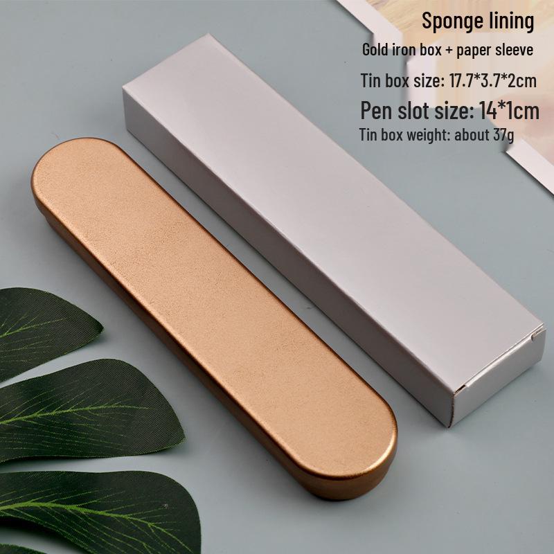 Tinplate Eyebrow Pencil Case with Sponge Base – Durable, Gift-Ready & Drop-Resistant for Students.