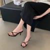 Fashion Hot Selling 2025 New Elegant Purple Fairy Style High Heels Women's Summer Wear Single Shoes Buckle Detail Thin Strap Toe Sandals