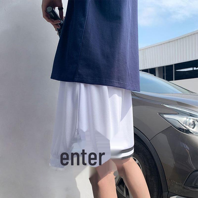 Мужские модные свободные баскетбольные и пляжные шорты XL белый