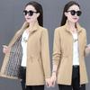 Women's Spring and Autumn Standing Collar Solid Color Jacket Waist Casual Comfortable Windproof Jacket