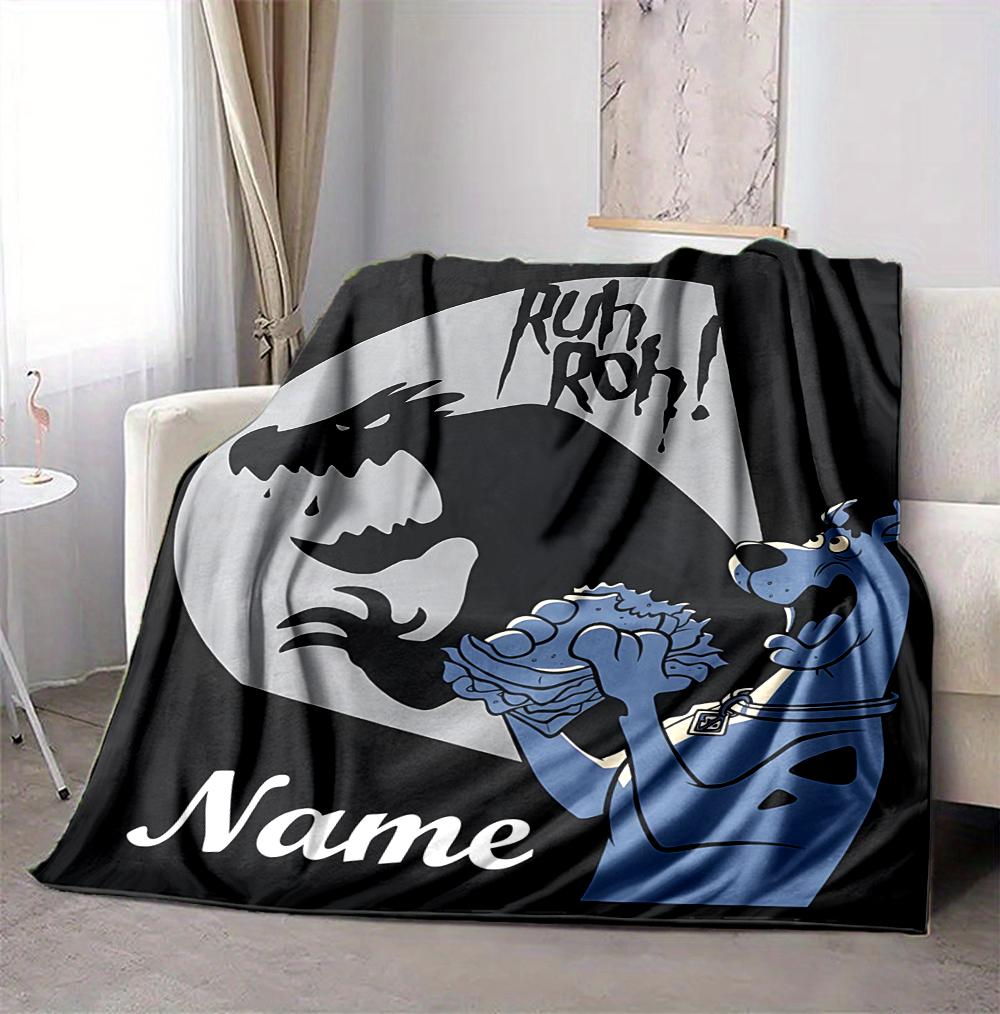 Custom Name Scooby Doo Adventure Flannel Blanket Throw Blanket Soft Warm Sofa Bed home Decor Unique Gift