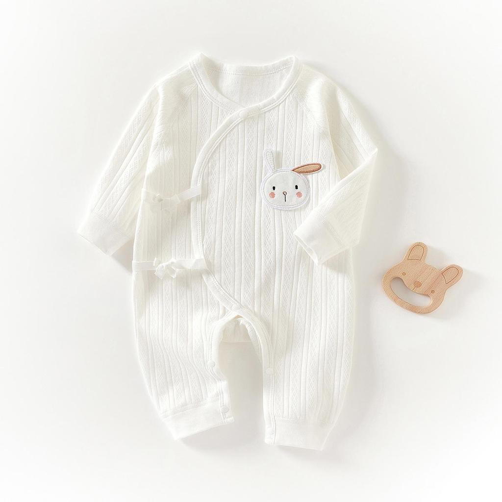 Neugeborenen Strampler aus reiner Baumwolle mit Schmetterlingsmotiv - Vier Jahreszeiten, Knochenloser Jumpsuit für Frühling & Herbst