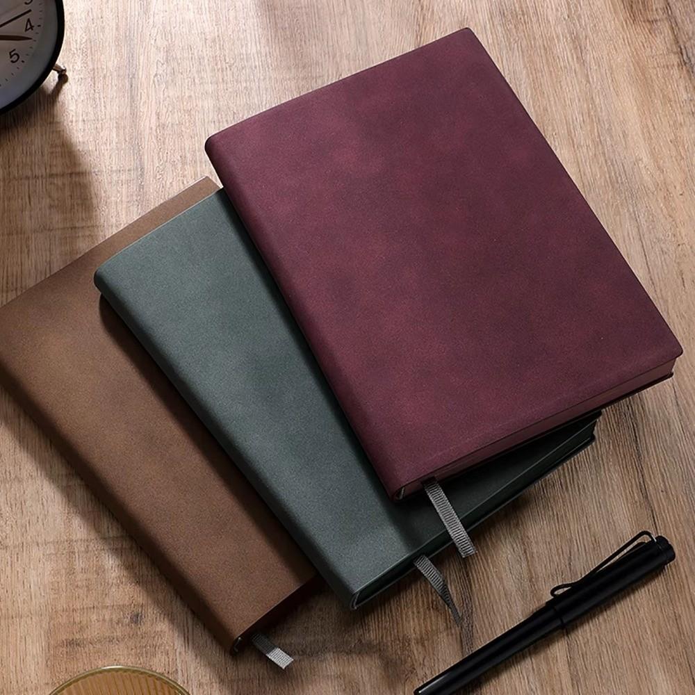 128 Sheets Sheepskin Leather Notebook Soft Cover Thick Journal Business Notepad  For Office Gift