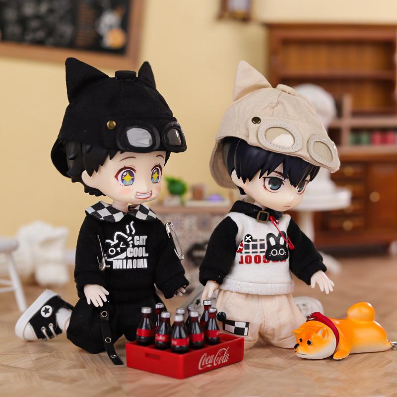 Ob11 Doll Clothing Cool Cat Rabbit Sweater Coat Doll Shorts Hat For Nendoroids, Molly, Ufdoll, Gsc Body, Ymy, 1/12bjd Doll