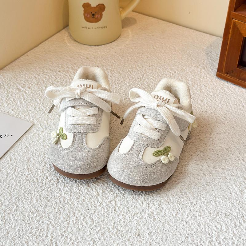 Girls' Princess Velvet Sneakers - New 2025 Autumn/Winter Toddler & Children's Casual Board Shoes