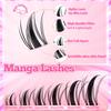 140pcs Fairy Eyelash 8-18mm Manga Eyelash C Curl Upright - Large Span DIY Eyelash Natural Expansion Wet Look Sharp Anime Eyelash