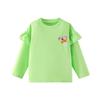 26-year Collection: Girls' Long Sleeve Lace T-shirt - Butterfly & Flower Embroidery, Round Neck, Autumn/Winter