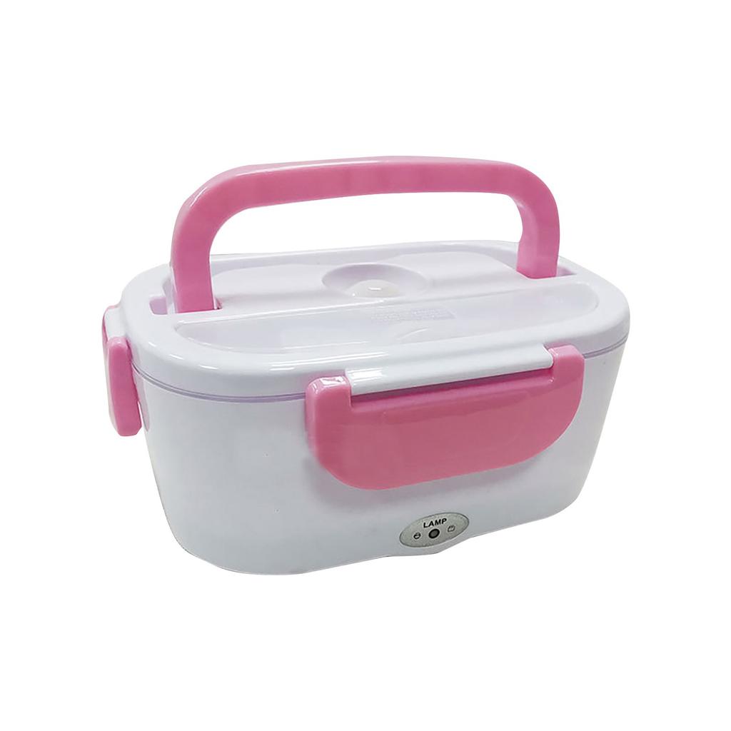 Portable Electric Lunch Box Stainless Steel Inner Container Food Heater with Handle and Locking Clips for Office Travel and Home Use