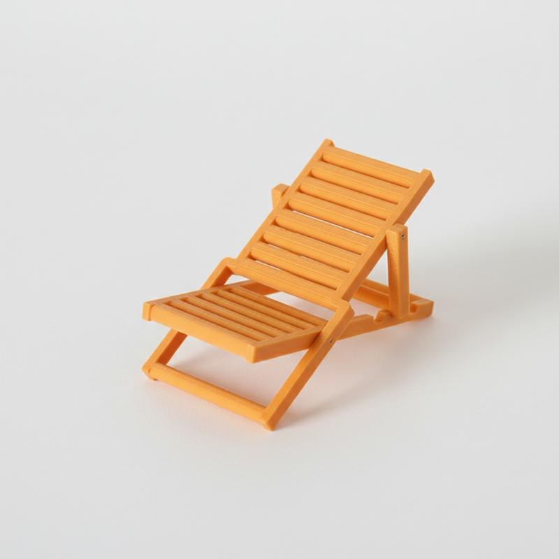 1/12 Dollhouse Miniature Foldable Beach Chair Deck Chair Model Dollhouse SImulation Furniture Decoration Accessory Pretend Play
