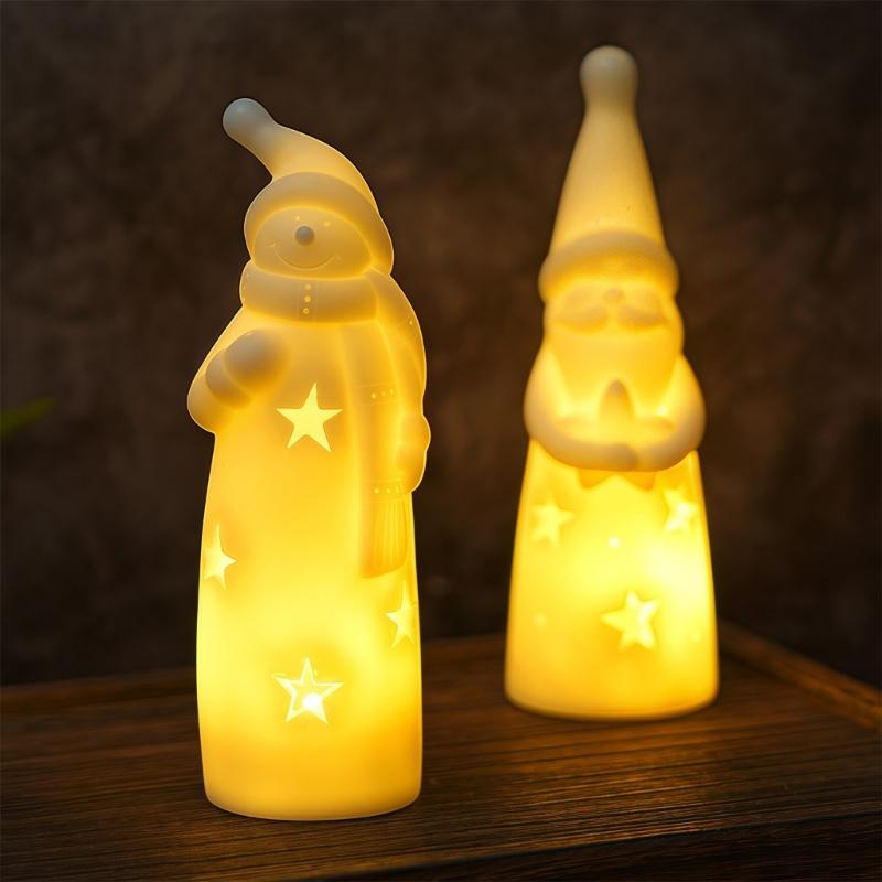 Festival-Weihnachtsmütze Schneemann Stern Nachtlicht Mit Energiesparenden LED-Birnen Sicher Für Kinder Haustierheime Dekoration
