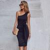 Amazon cross-border foreign trade women's clothing new European and American sexy nightclub style single shoulder suspender slim party dress women