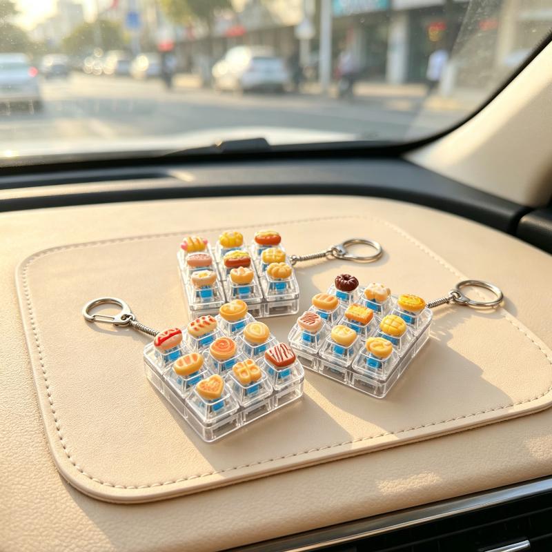 9 Keys Mini Mechanical Keyboard Keychain Without Light Clicker Stress Relief Fidget Cute Pocket Anxiety Relief Pendant Gift