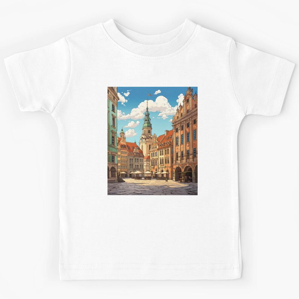 A Vintage Travel Illustration of Warsaw - Poland Kids T-Shirt 100