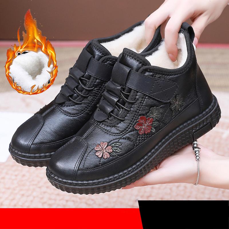 

Ботинки Женские Зимние Теплые Обувь Легкие Зимние Женские Плоские Мягкие Женские 34EU/CN35 чёрный