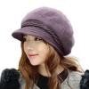 Guooryvner Knit Hat with Brim and Winter UV Slimming One Size Fits Solid Winter [Guooryvner] Women's Fur, Hat, Simple, Protection, Stylish, Effect,