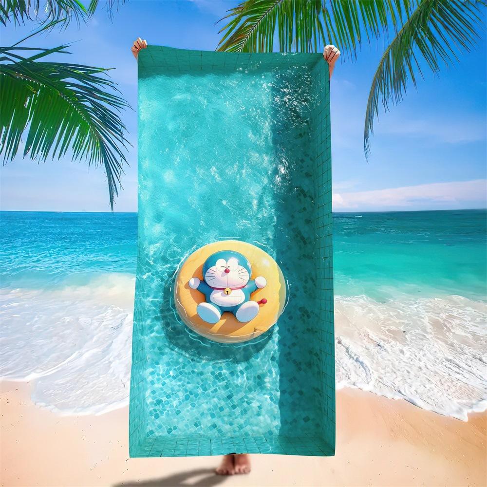 Cute Cartoon Character Printed Microfiber Beach Towel Quick Dry Soft Bath Towel For Kids Swimming