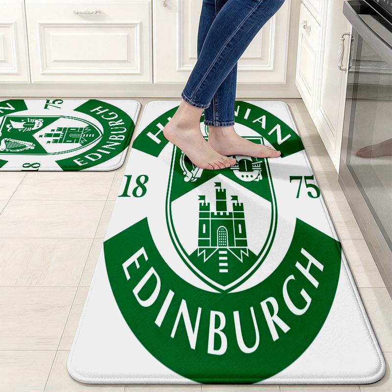 Hibs Flannel Kitchen Mat Christmas Soft Area Rug Non Slip Floor Carpet Home Decoration