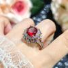 New Gorgeous Red Cubic Zirconia Rings For Weomen Elegant Wedding Anniversary Gift Temperament Female Finger Accessories Jewelry
