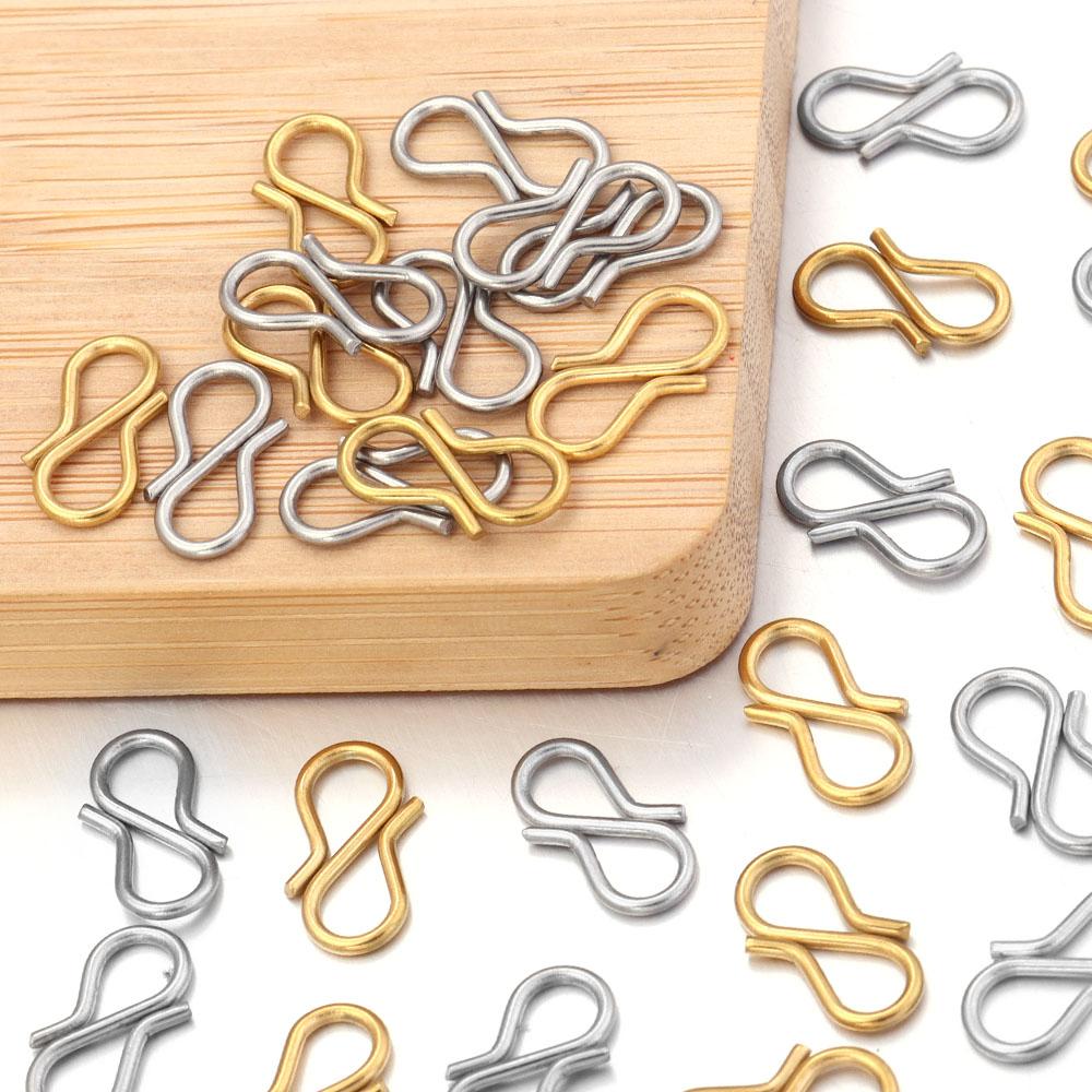 30Pcs Stainless Steel Letter S End Clasps Hooks 7X13mm Bracelet Necklace Chain Connectors Buckle For Jewelry Making Accessories