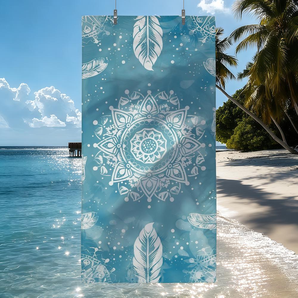 

Blue M-Mandala Art meditation Towel Quick Drying Beach Towels Are Suitable For Swimming Pools Camping Yoga And The Gym W40*H60(CM)