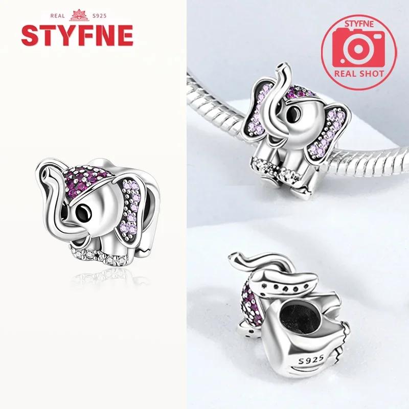 Copperzirconium&Colorful Elephant Dangle Charm Fit Original Bracelet Diy Fine Jewelry Exquisite Gifts For Women