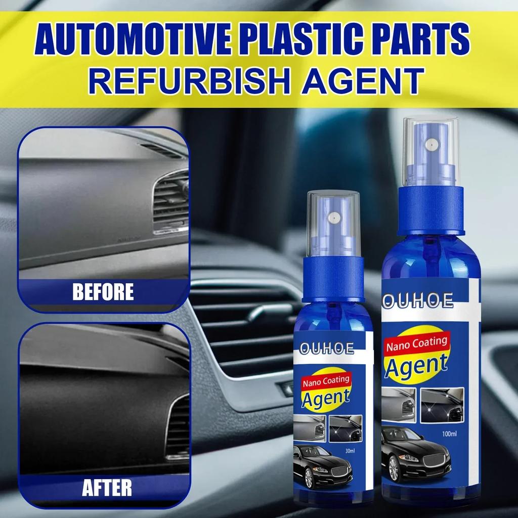 Motorcycl Plastic Restorer Coating Agent Auto Plastic Rubber Exterior Repair Clean Refresh Restoration Black Shine Seal Brighten