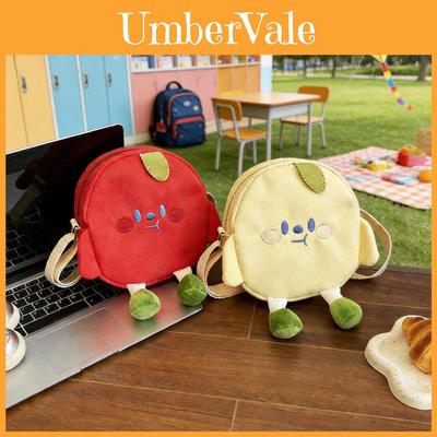 Niedliche Canvas-Umhängetasche mit Fruchtmuster aus atmungsaktivem Material für den täglichen Gebrauch bei Kindern