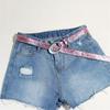 Stylish Adjustable Rhinestones PU Waistband For Female Jeans Daily Fashion Accessories  Silver