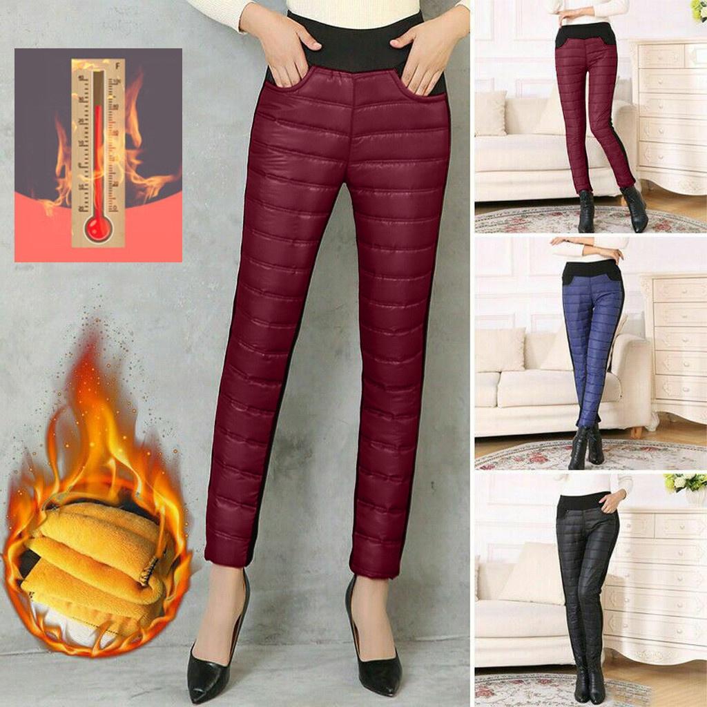 Women Pure Color High Waist Down Pants 