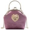 Gold Clip Crossbody Bags for Ladies Heart-shaped Metal Decoration Vintage Chain Shoulder Bag CLE
