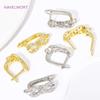 Trendy 18K Gold Plated Shvenzy Earring Hooks,Inlaid Zircon Earring Fixtures,For Jewelry Making DIY Handmade Crafts Wholesale