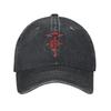 Fullmetal Alchemist Transmutation Symbol Unisex Baseball Cap Distressed Denim Washed Cap Fashion Unstructured Soft Snapback Cap