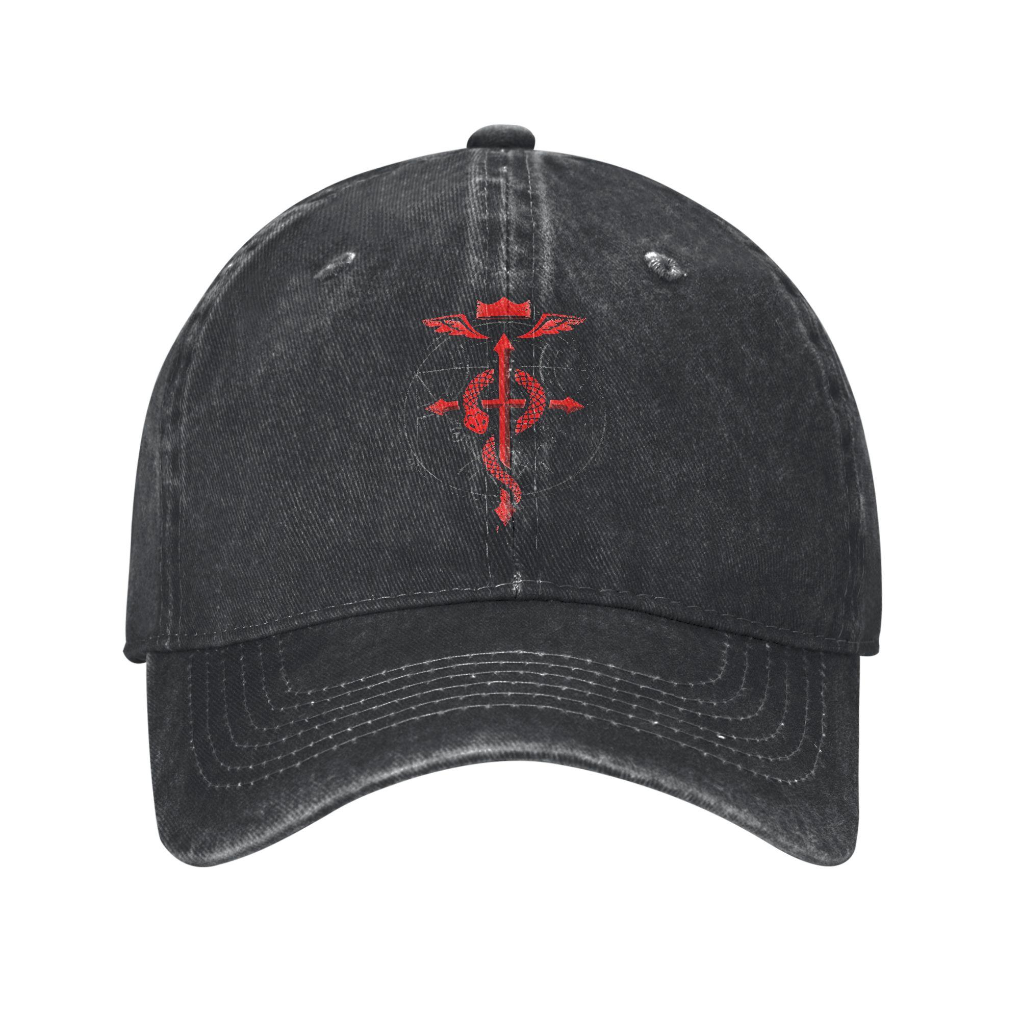Fullmetal Alchemist Transmutation Symbol Unisex Baseball Cap  Distressed Denim Washed Cap Fashion Unstructured Soft Snapback Cap One Size