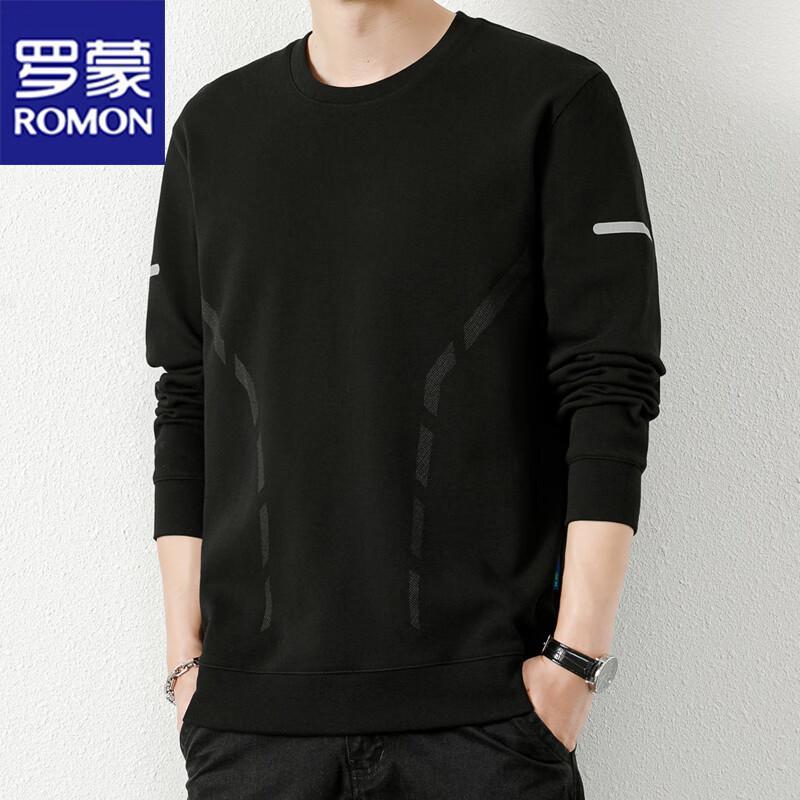 ROMON Men's Business Casual Round Neck Pullover Sweatshirt