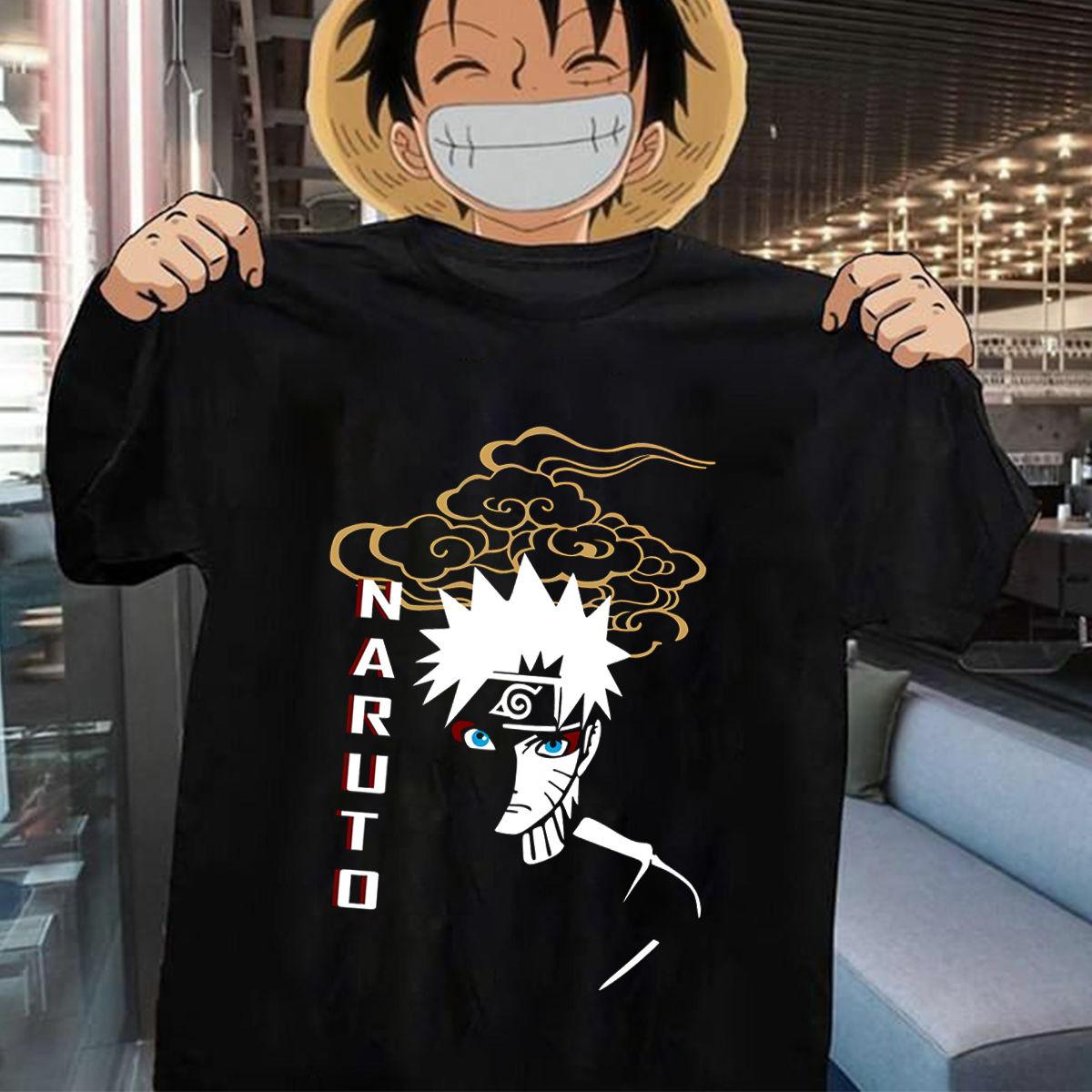 

NARUTO Japanese Anime Naruto Blast Pass Black Short Sleeve Cotton Printed T-Shirt Summer Men s and Women s Streetwear S