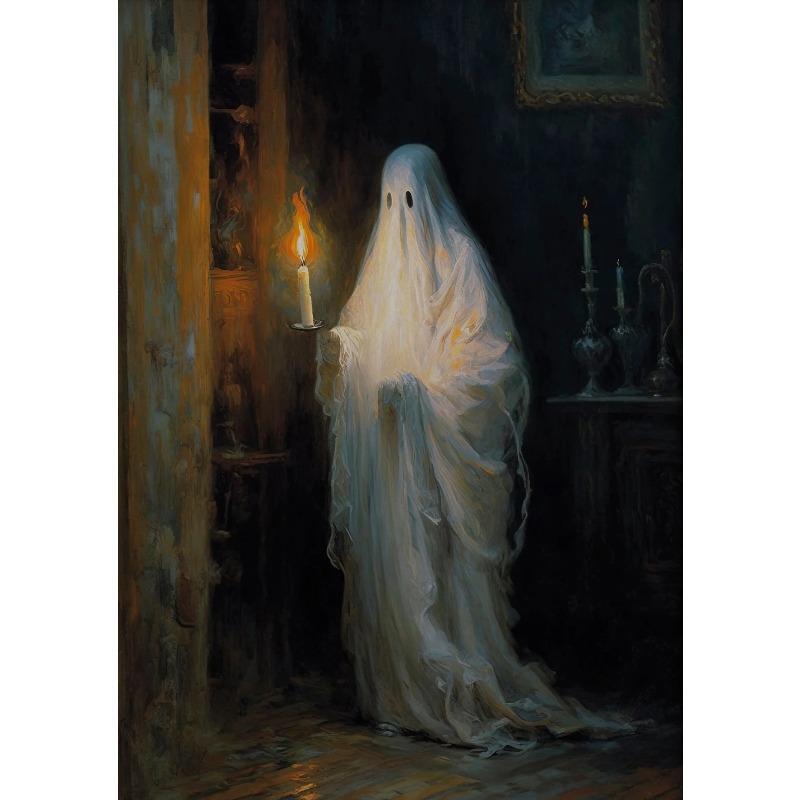 Dark Academia Art Haunting Ghost Poster Prints Halloween Home Decor Haunted House Gothic Vampire Canvas Painting Wall Art