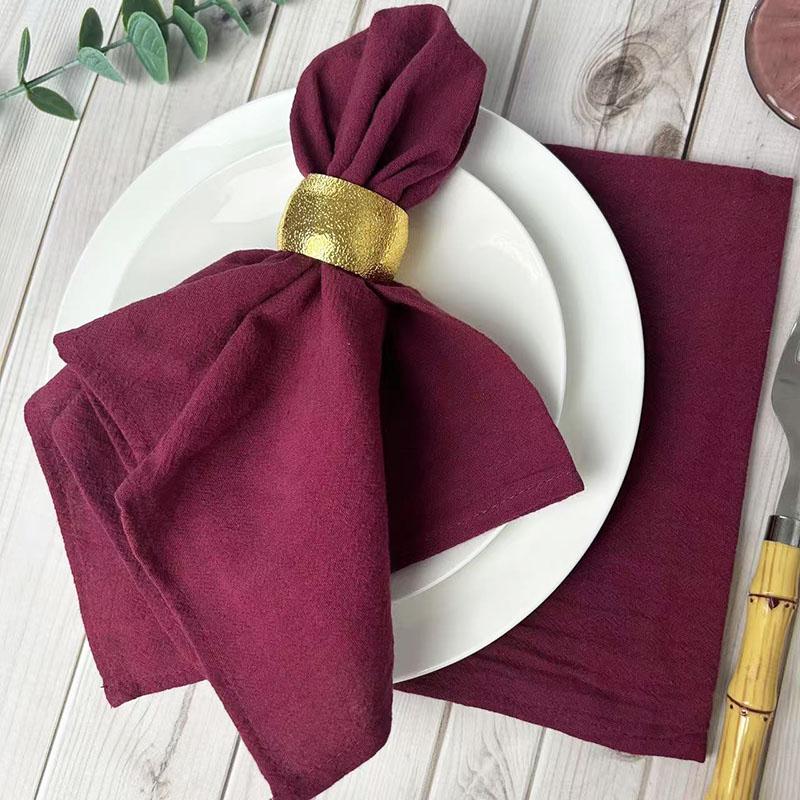Set of 6 30x45cm Burgundy Cloth Napkins,Washable Table Napkins for Family Dinning,Christmas Party Wedding Baby Shower Decoration