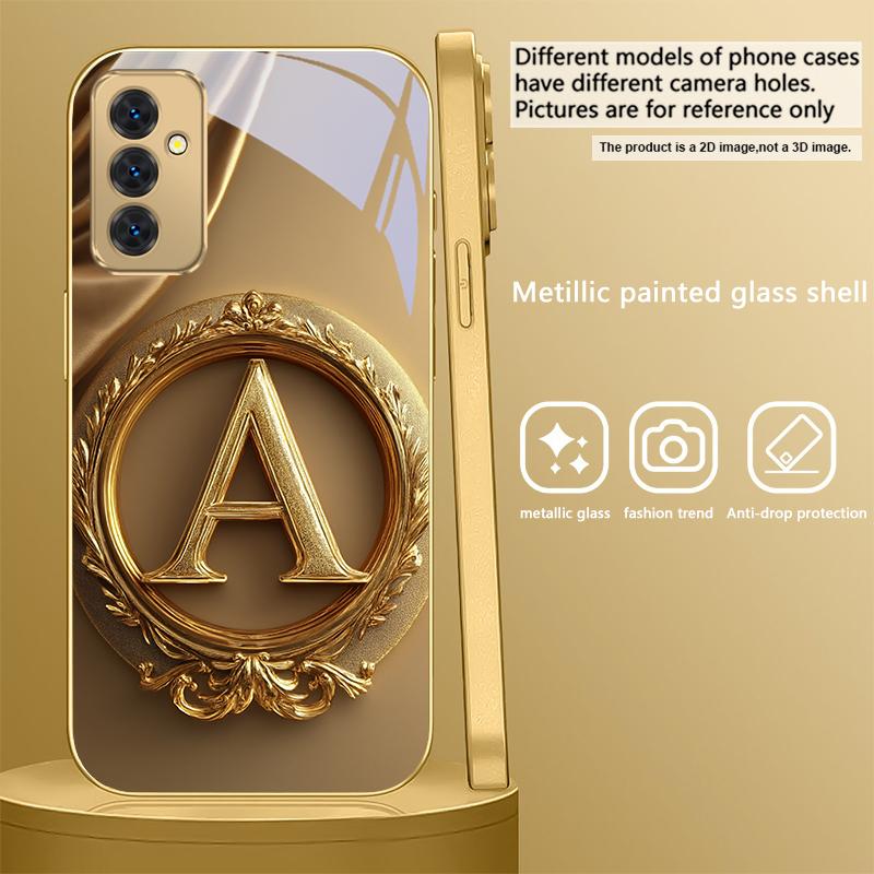 Błyszcząca Złota Korona Do Samsunga A50 A51 A52 A53 A54 A55 56 14 15 13 16 26 31 32 33 34 35 70 71 72 73 Złote szklane etui na telefon
